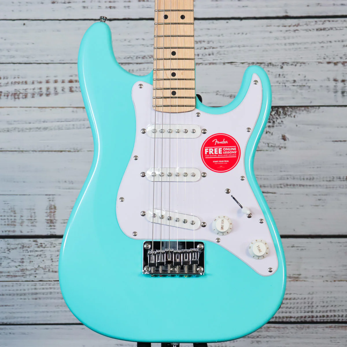 Fender Mini Stratocaster Electric Guitar | Sea Foam Green, Maple Fretboard (IN-STOCK)