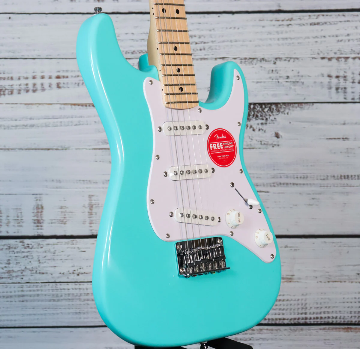 Fender Mini Stratocaster Electric Guitar | Sea Foam Green, Maple Fretboard (IN-STOCK) - Image 4