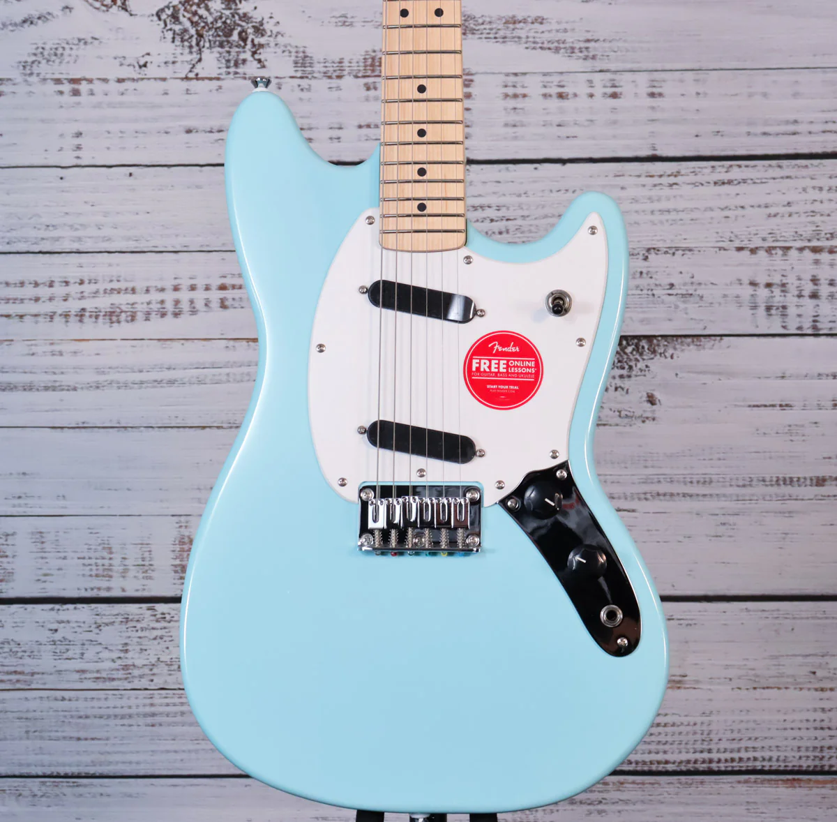 Squier Sonic Mustang SS Short-Scale Electric Guitar | Daphne Blue, Maple Freboard (BEGINNER)
