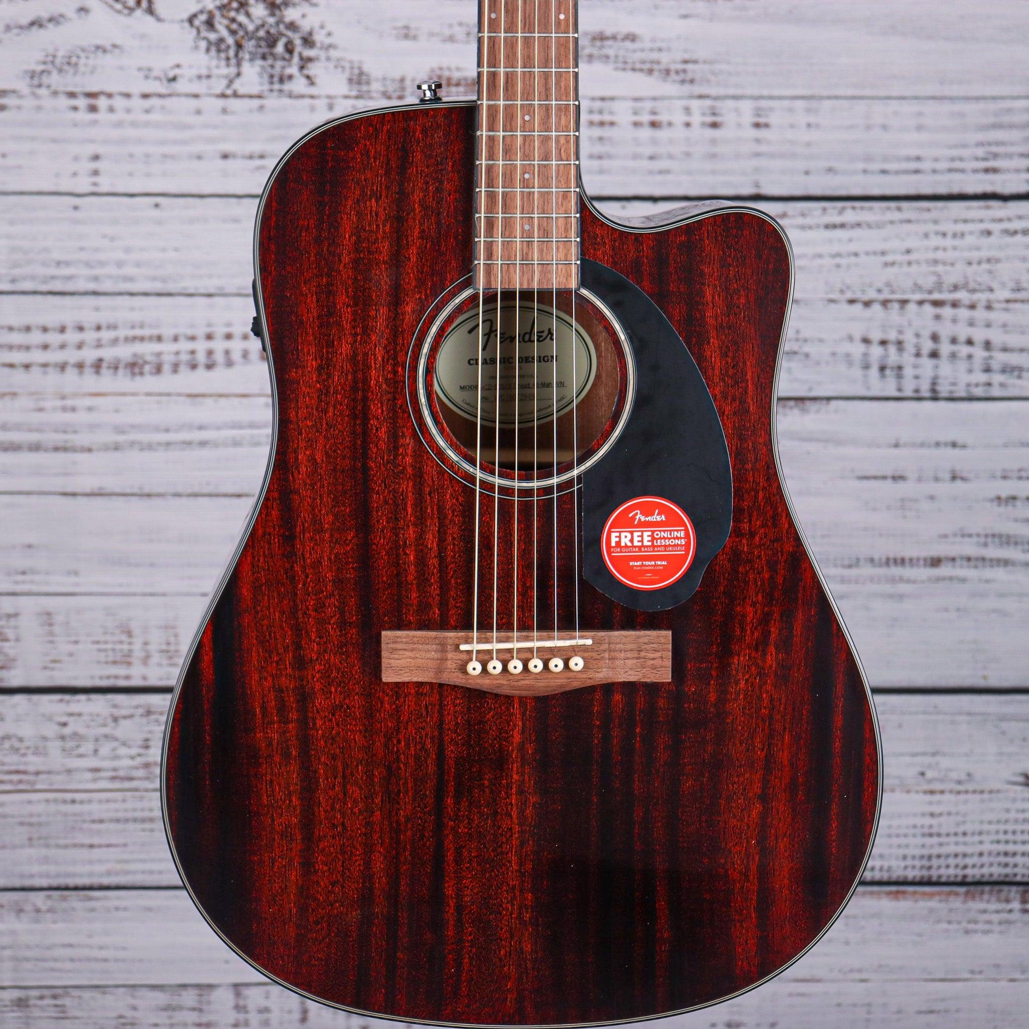 Fender CD-60SCE Cutaway Dreadnought Acoustic-Electric Guitar | Natural Mahogany (FREE SHIPPING)