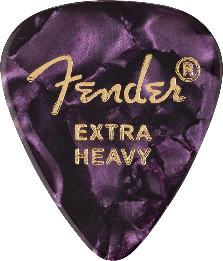 Fender Premium Celluloid 351 Shape Picks | Extra Heavy | Purple Moto | 12-Pack