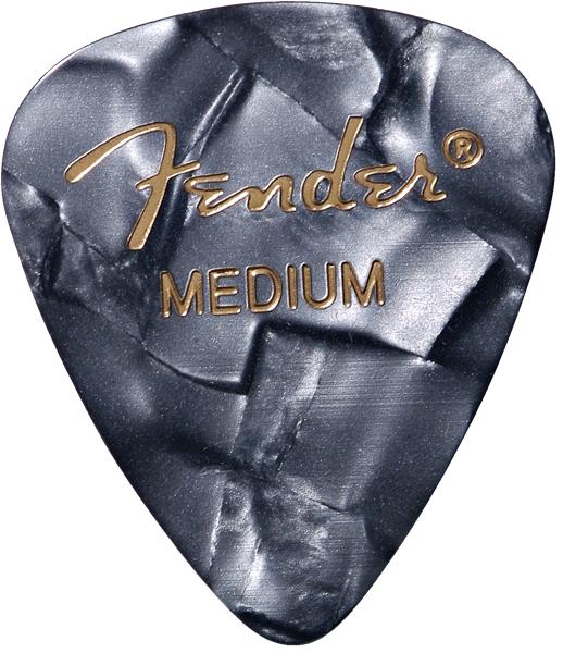 Fender Premium Celluloid 351 Shape Picks | Medium | Black Moto | 12-Pack