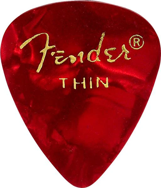 Fender Premium Celluloid 351 Shape Picks | Thin | Red Moto | 12-Pack