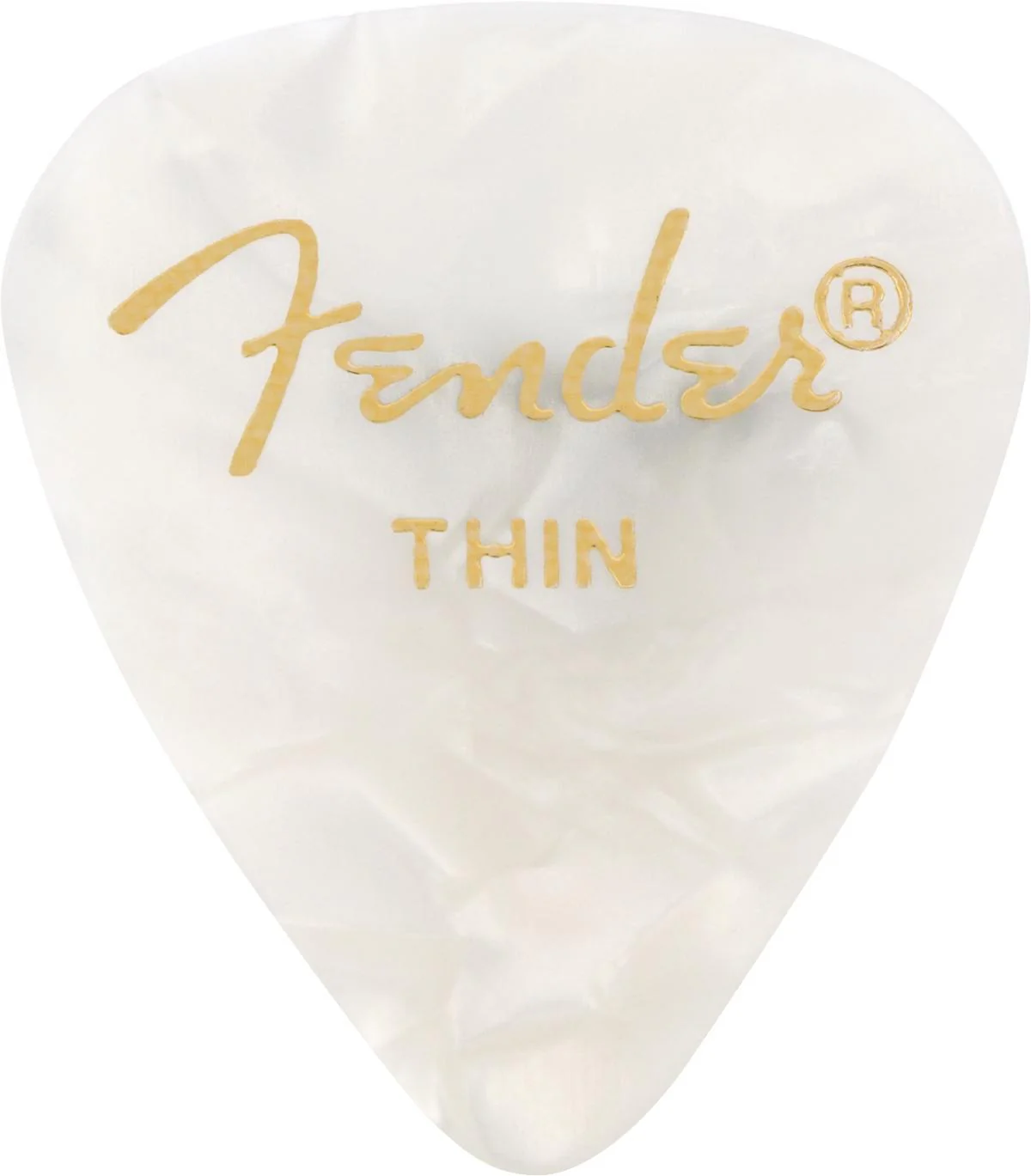 Fender Premium Celluloid 351 Shape Picks | Thin | White Moto | 12-Pack