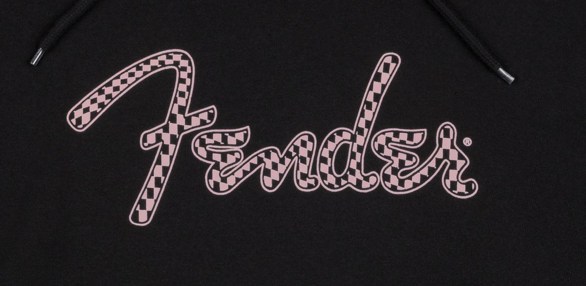 Fender Spaghetti Logo Wavy Checker Hoodie | Pink Checker | XL - Image 2
