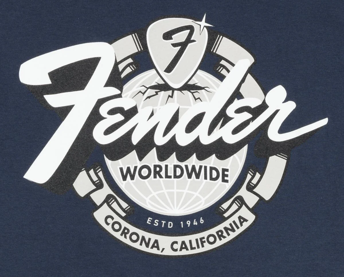Fender World Wide Tee | Vintage Navy | L - Image 2
