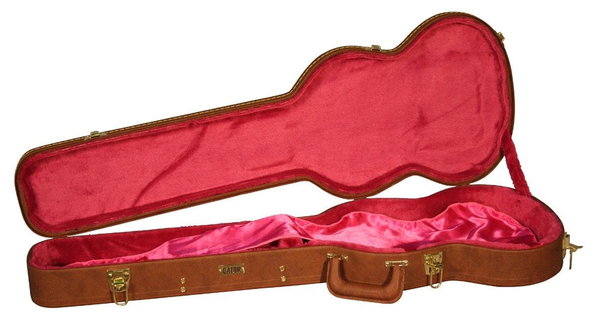 Gator Deluxe Wooden Case for Gibson SG Guitar | Brown (Red Interior) - Image 3