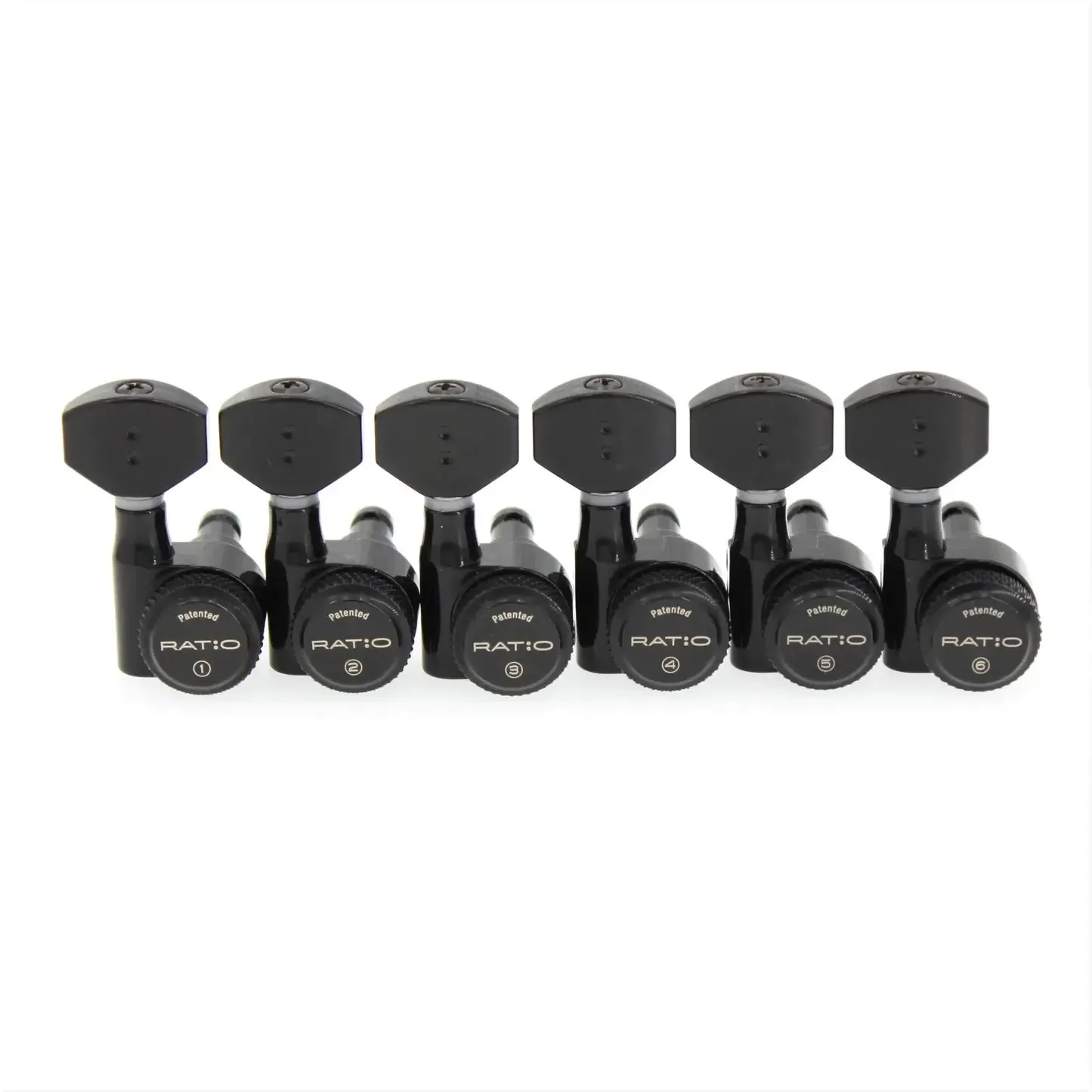 Graph Tech 6-in-line Staggered Electric Locking Machine Heads | Black - Image 2
