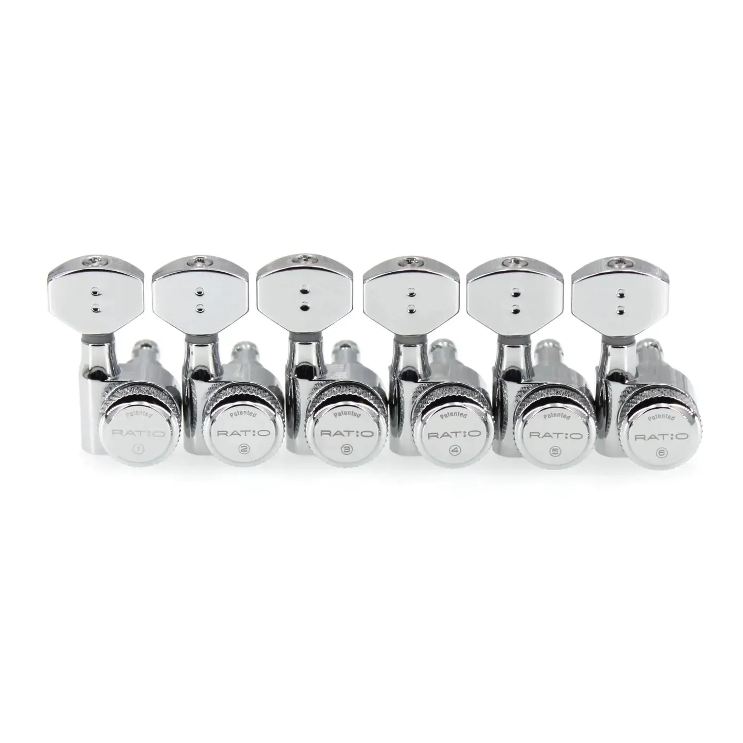 Graph Tech 6-in-line Staggered Electric Locking Machine Heads | Chrome - Image 2