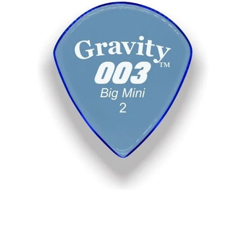 Gravity Picks 003 Big Mini Jazz III Acrylic Guitar Pick | 2.0mm | Polished Blue