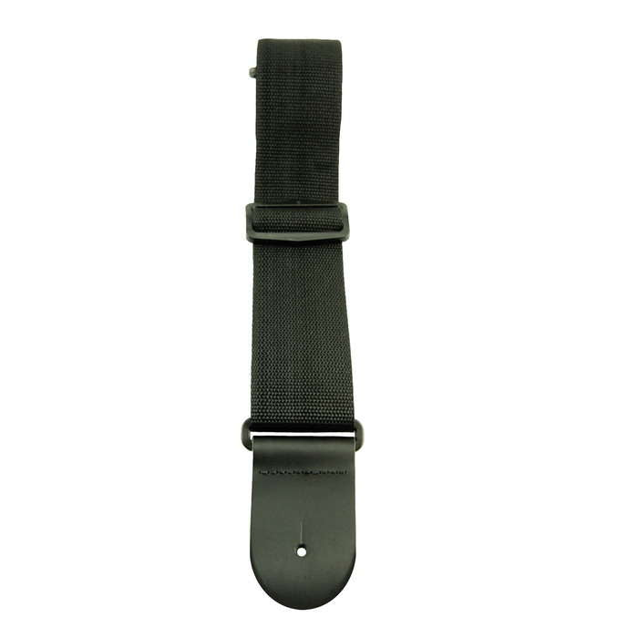 Henry Heller Polypro Guitar Strap w/Tri Glide Leather Ends | Black (2")