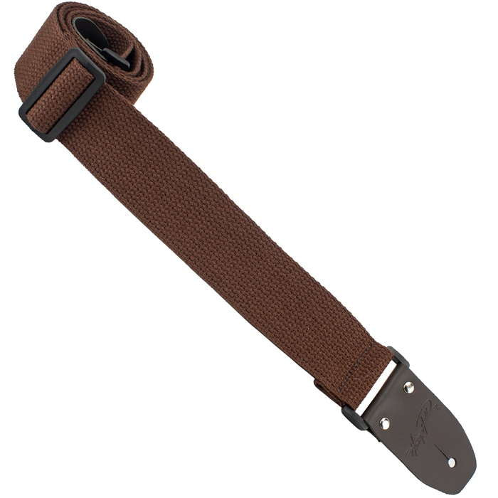 Henry Heller Cotton Guitar Strap w/Deluxe Sewn Leather Ends | Brown (2")