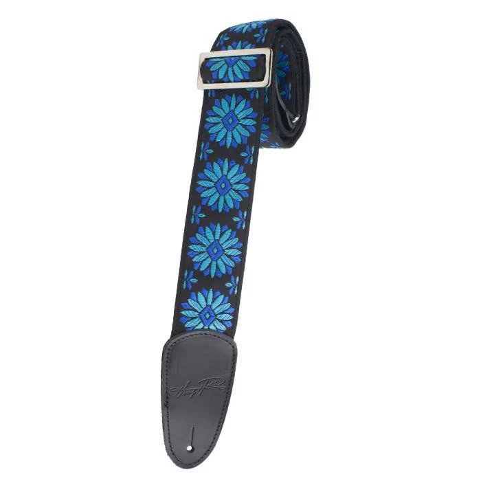 Henry Heller Vintage Jacquard w/Premium Leather Ends | Blue Blossom