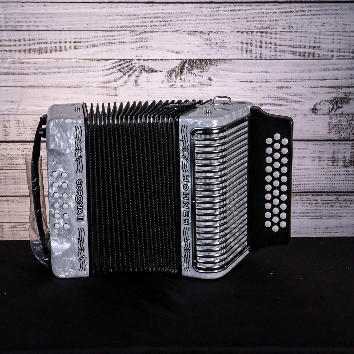 Hohner Corona II Diatonic Accordion | G\C\F | White | 3500GW - Image 4