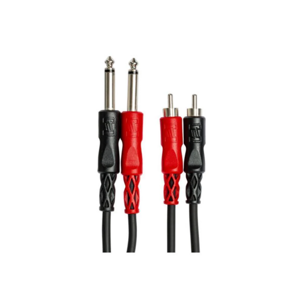 Hosa Stereo Interconnect Cable | Dual 1/4" TS (Male) to Dual RCA (Male) | 6m (19.6ft) - Image 2