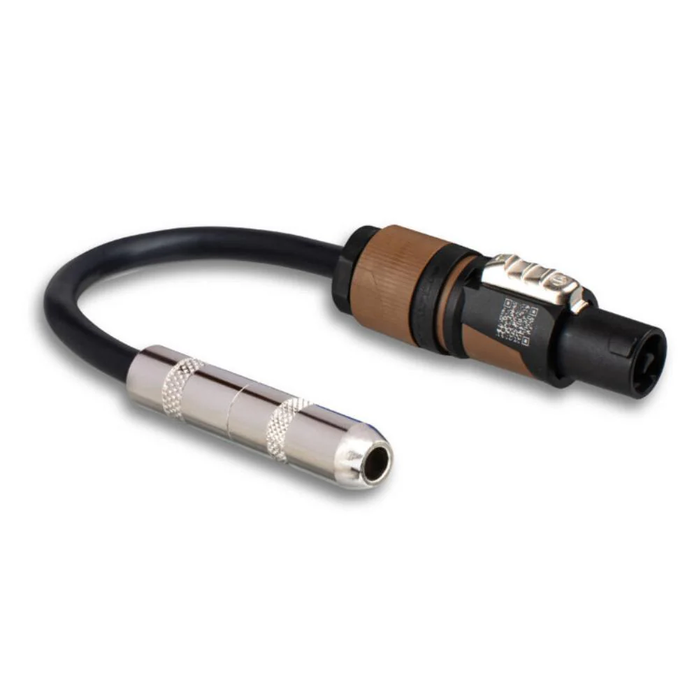 Hosa Speaker Adapter | 1/4 in TS to Neutrik speakON | 6in