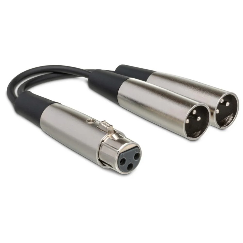 Hosa Y Cable XLR3F to Dual XLR3M | 6 in