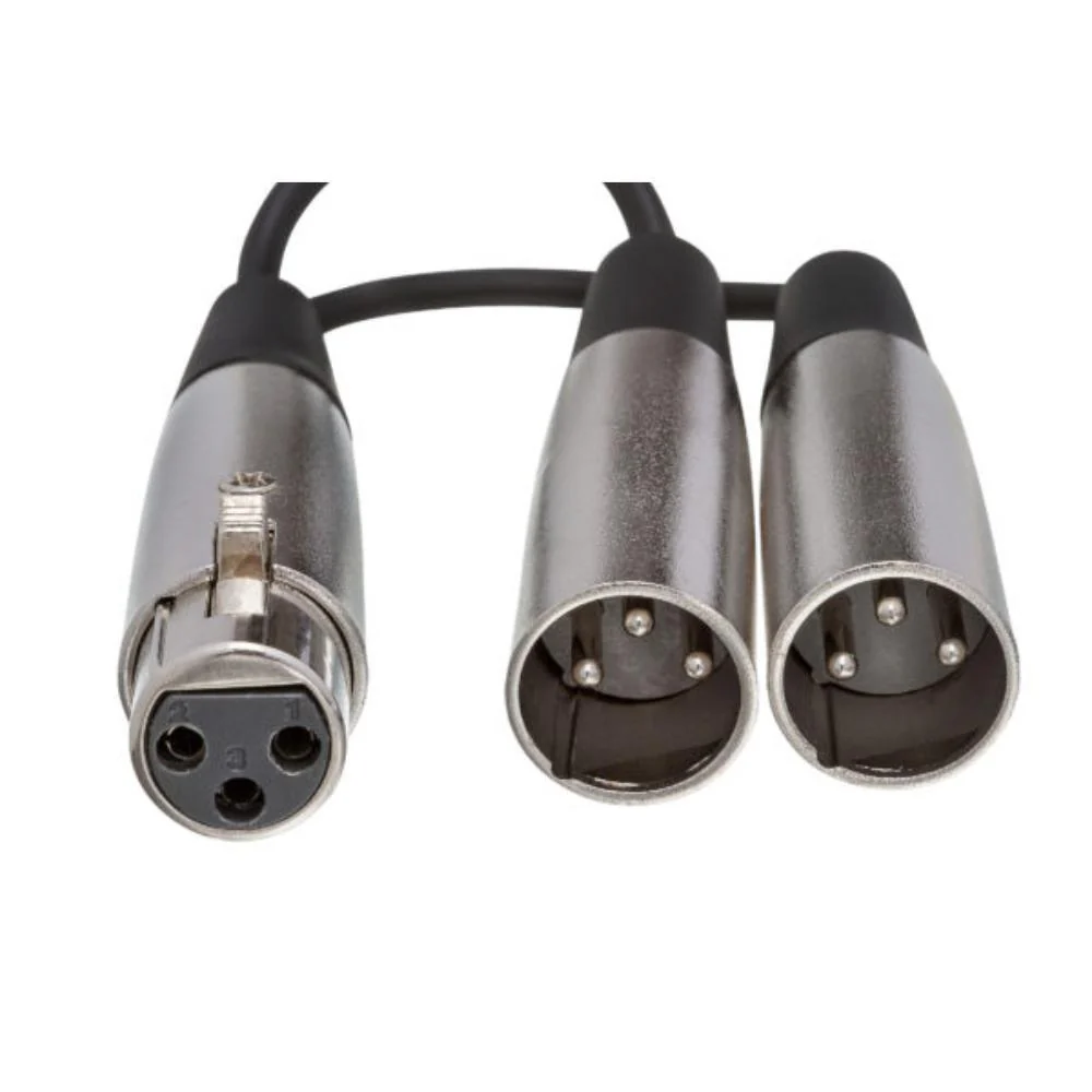 Hosa Y Cable XLR3F to Dual XLR3M | 6 in - Image 2