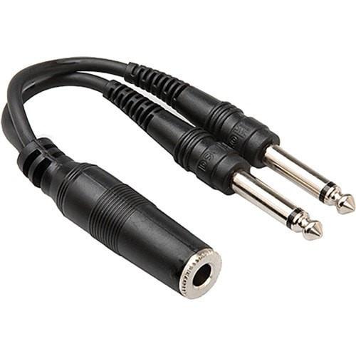 Hosa Audio Adapter Y Cable | 1/4" TSF to Dual 1/4" TS