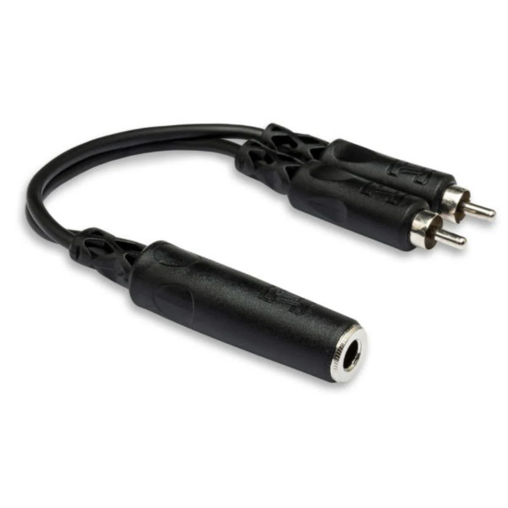 Hosa Mono Audio Adapter Y Cable | 1/4" TS (Female) to Dual RCA (Male)