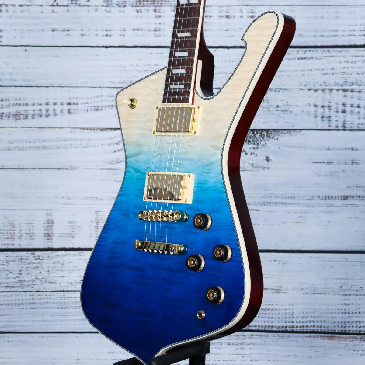 Ibanez IC420FM Iceman Electric Guitar w/Bag | Transparent Blue Gradation - Image 5