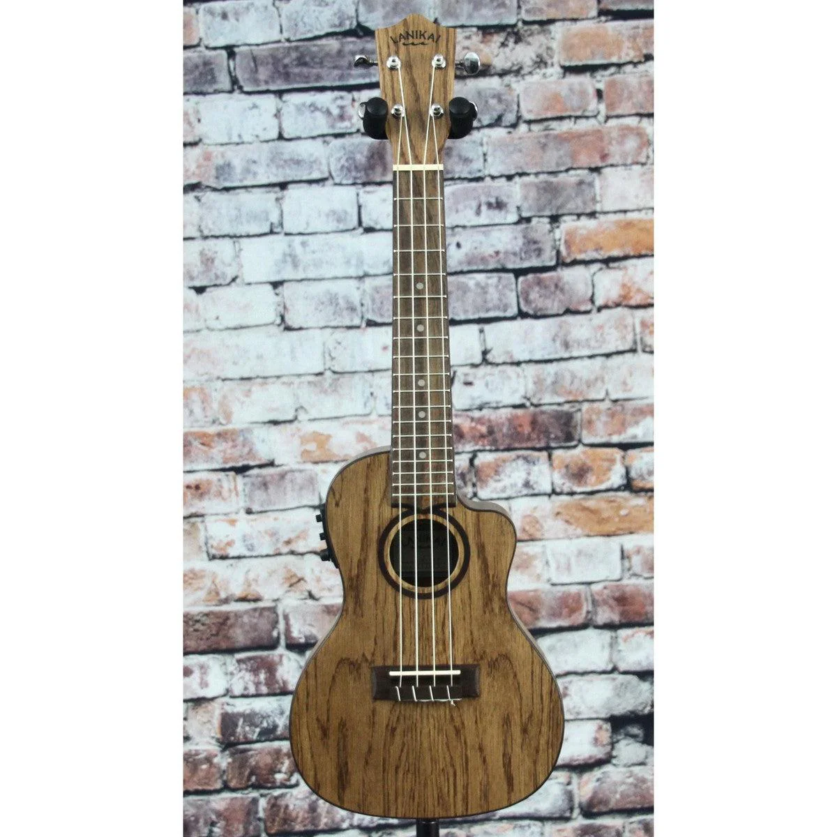 Lanikai Acoustic/Electric Concert Ukulele with Cutaway | Oak - Image 2
