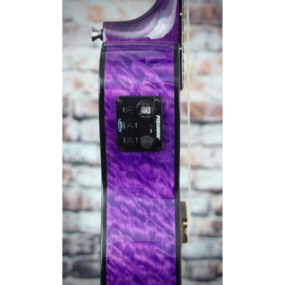 Lanikai Acoustic/Electric Tenor Ukulele | Quilted Maple Purple Stain - Image 4