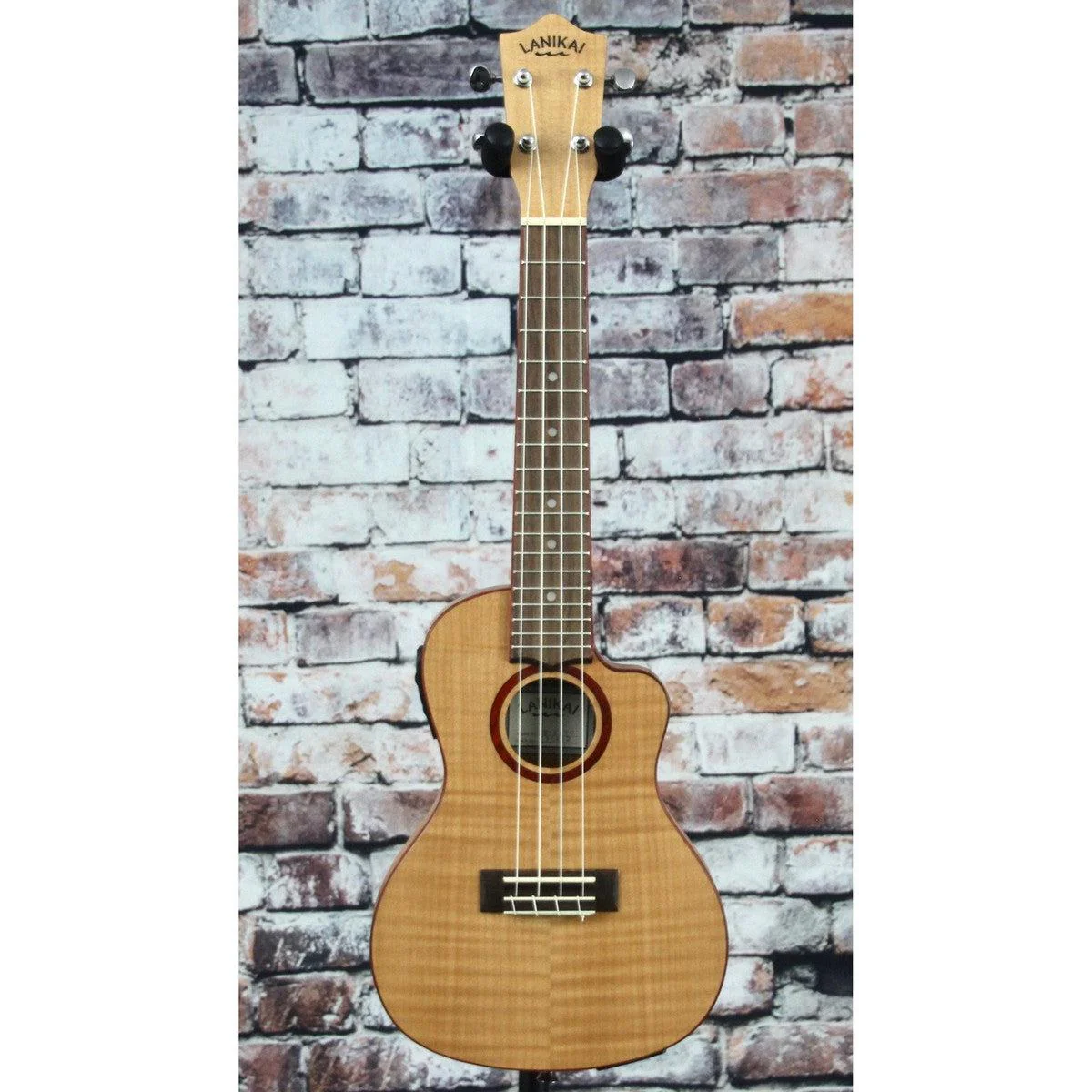 Lanikai Acoustic-Electric Thin Body Concert Ukulele | Flame Maple - Image 3