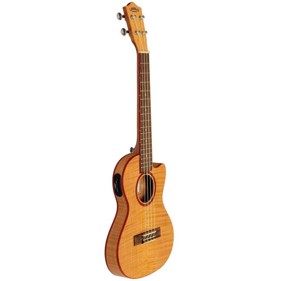 Lanikai Acoustic-Electric Thin Body Tenor Ukulele | Flame Maple - Image 6