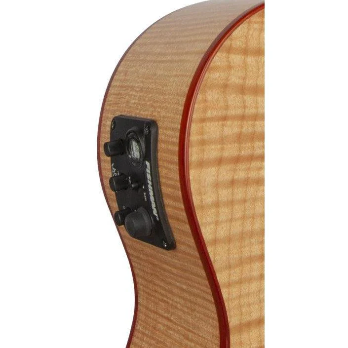 Lanikai Baritone Acoustic-Electric Ukulele w/ Gig Bag | Flame Maple - Image 3
