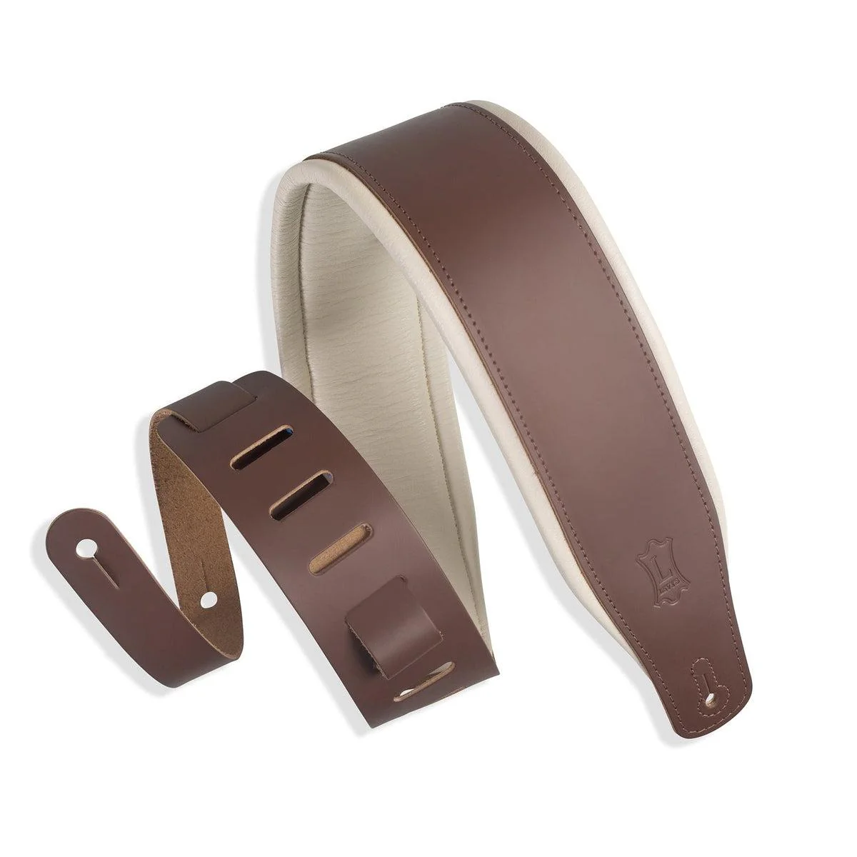 Levy's Favorite Padded Leather Strap | Two-Tone Brown & Cream (3" Wide)