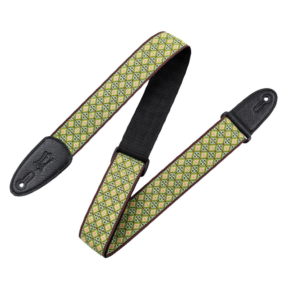 Levy's Original Hootenanny Guitar Strap w/Pick Holders | Green (2")