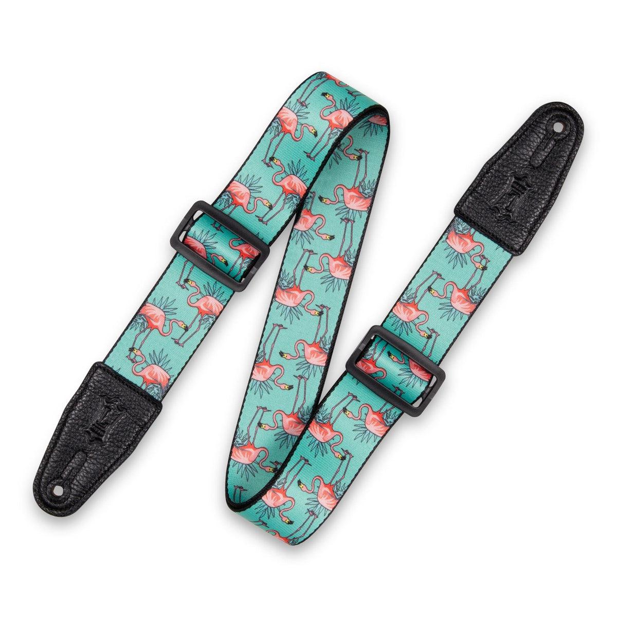 Levy's Polyester Guitar Strap | Flamingos Motif (2")