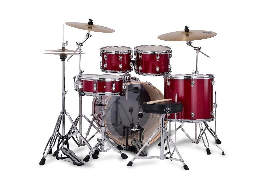 Mapex Venus 5 Piece Drum Kit | Crimson Red Sparkle - Image 2