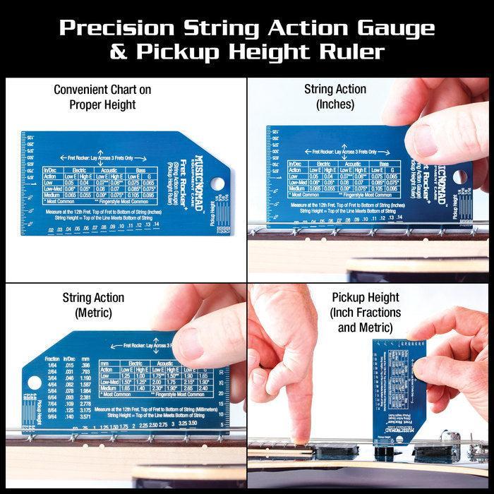 Music Nomad Precision Fret Rocker+ | String Action Gauge & Pickup Height Ruler - Image 4