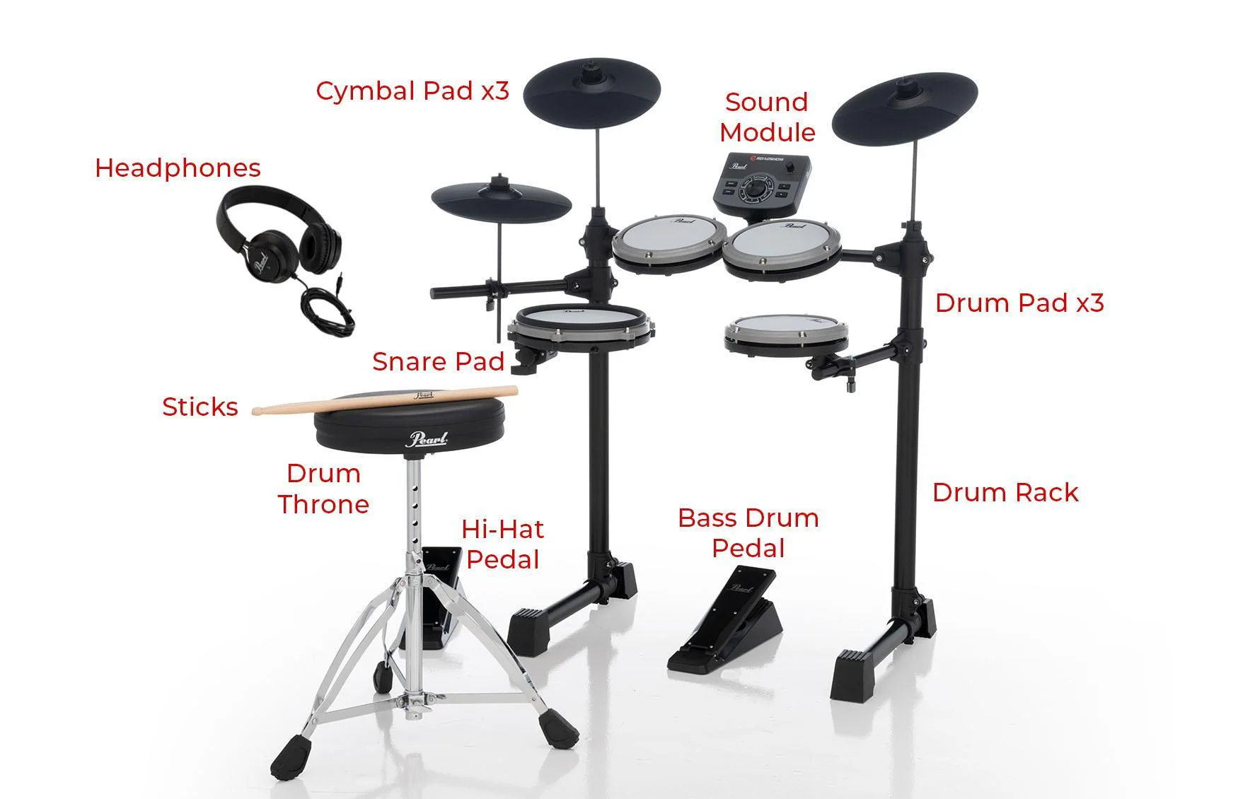 Pearl ERS1000 Roadshow Electric Drumset w/Throne (FREE SHIPPING) - Image 2