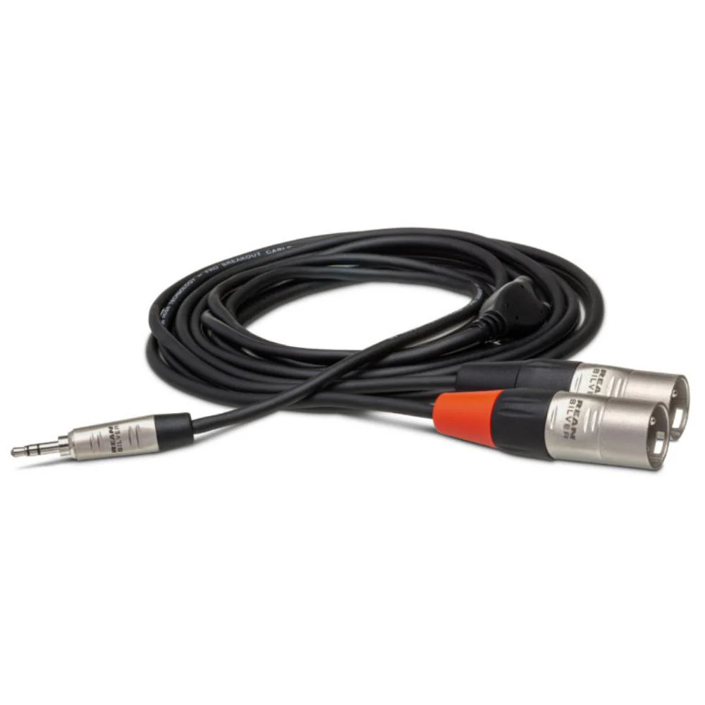 Hosa Pro Stereo Breakout | REAN 3.5 mm TRS to Dual XLR3M