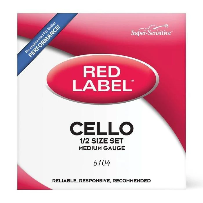 Red Label 1/2 Size Cello Strings | Medium Tension