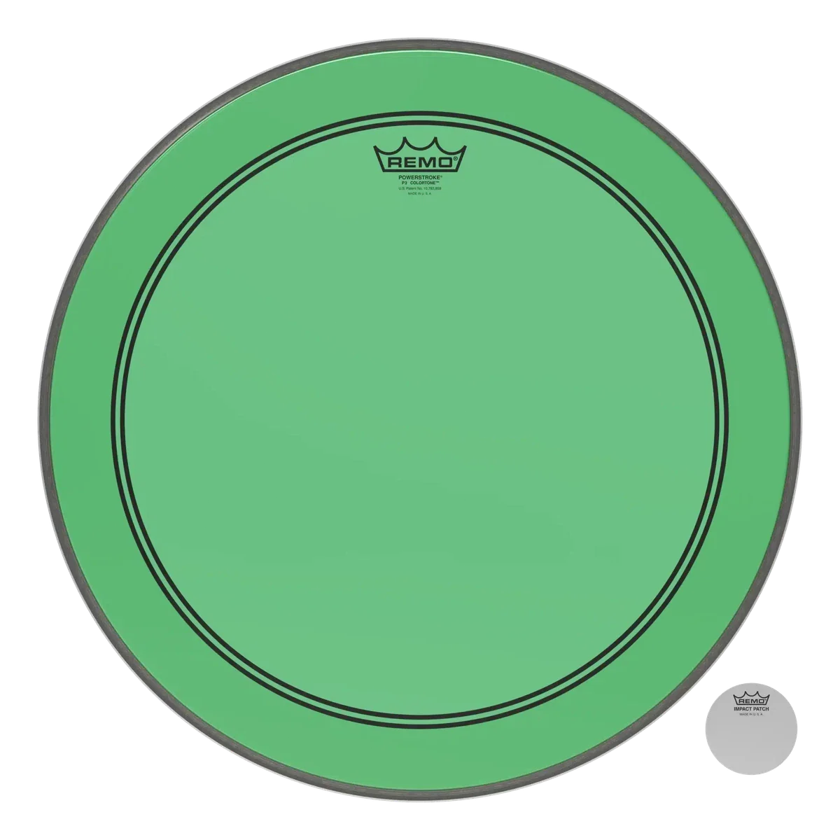 Remo Powerstroke P3 Colortone Green Bass Drumhead | 20"