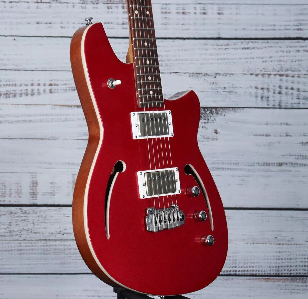 Reverend Kingbolt Air HH Semi-Hollow Electric Guitar | Metallic Cherry - Image 4