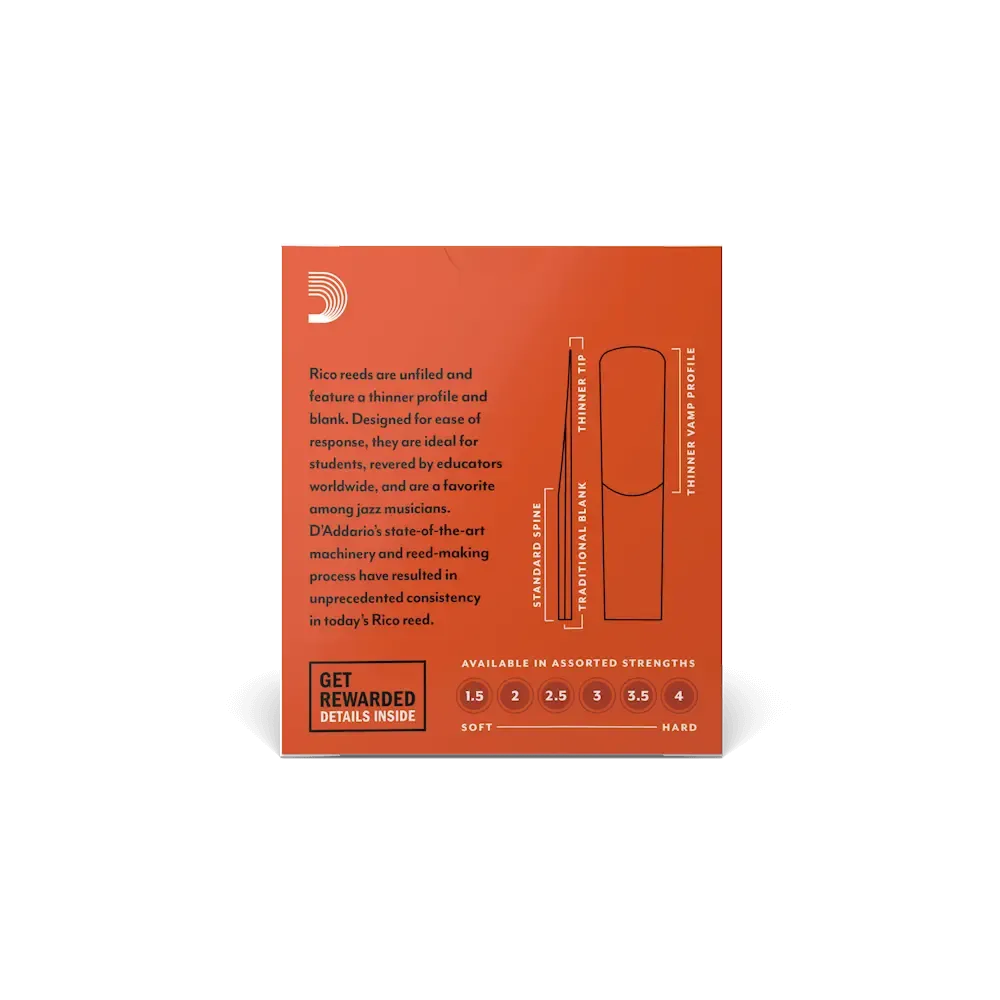 Rico Alto Sax Reeds | 3.5 | 10-Pack - Image 2