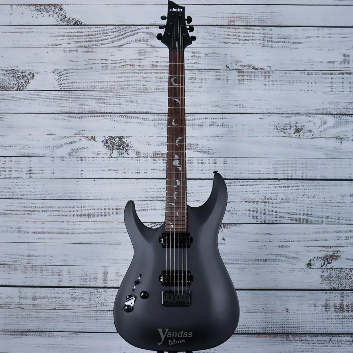 Schecter Left-Handed Damien-6 Electric Guitar | Satin Black (FREE SHIPPING) - Image 3
