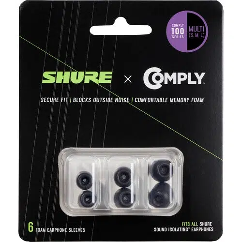 Shure Comply 100 Series Black Foam Sleeves | Kit