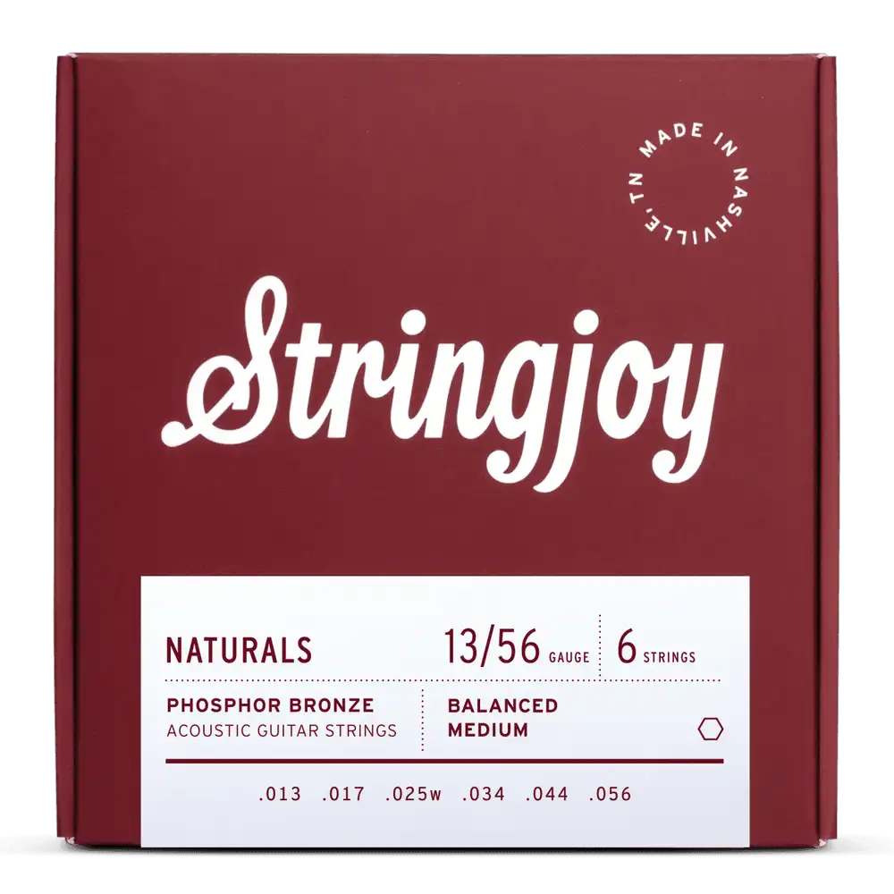 Stringjoy Naturals Phosphor Bronze Acoustic Guitar Strings | 13-56 (Balanced Medium)