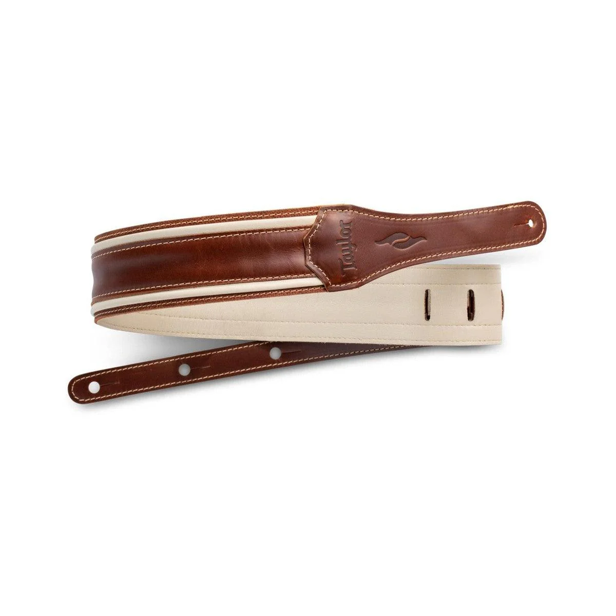 Taylor Element Leather Guitar Strap | Brown & Cream