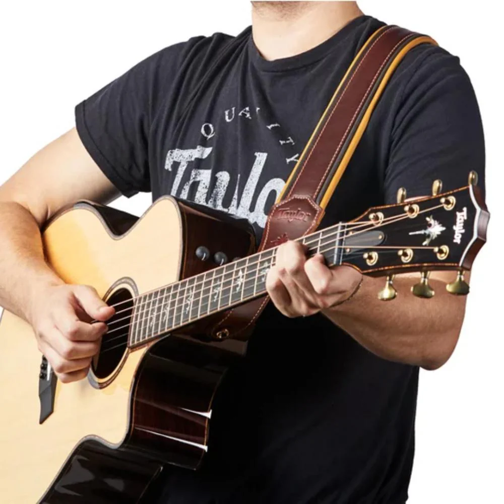 Taylor Ascension Cordovan Leather Guitar Strap | 3.0" | Brown/Black/Butterscotch - Image 2