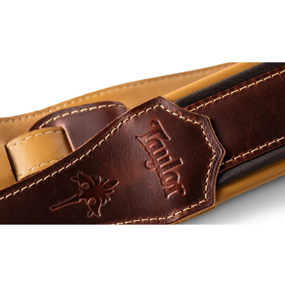 Taylor Ascension Cordovan Leather Guitar Strap | 3.0" | Brown/Black/Butterscotch - Image 3
