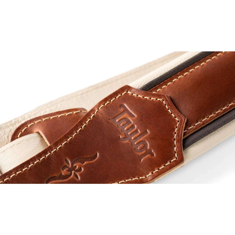Taylor Renaissance Leather Guitar Strap | 2.5" | Medium Brown - Image 3
