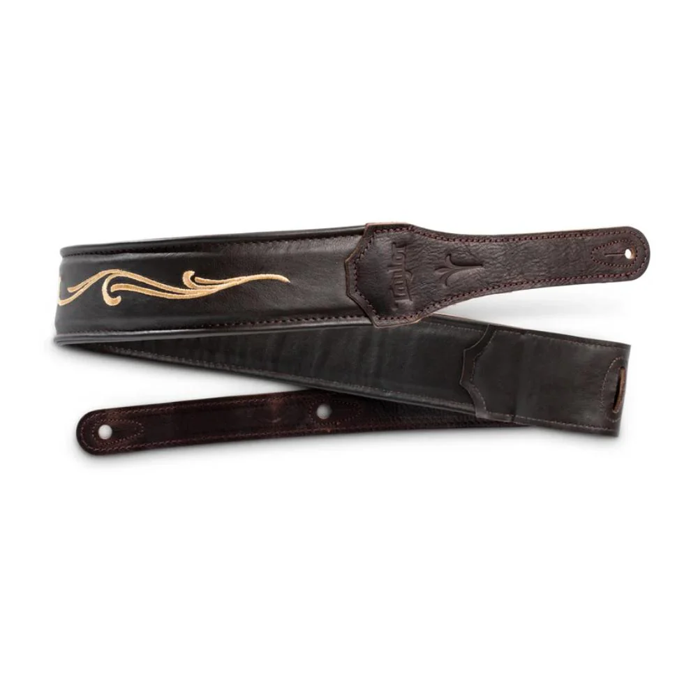 Taylor Spring Vine Leather Guitar Strap | 2.5" | Chocolate Brown Brown
