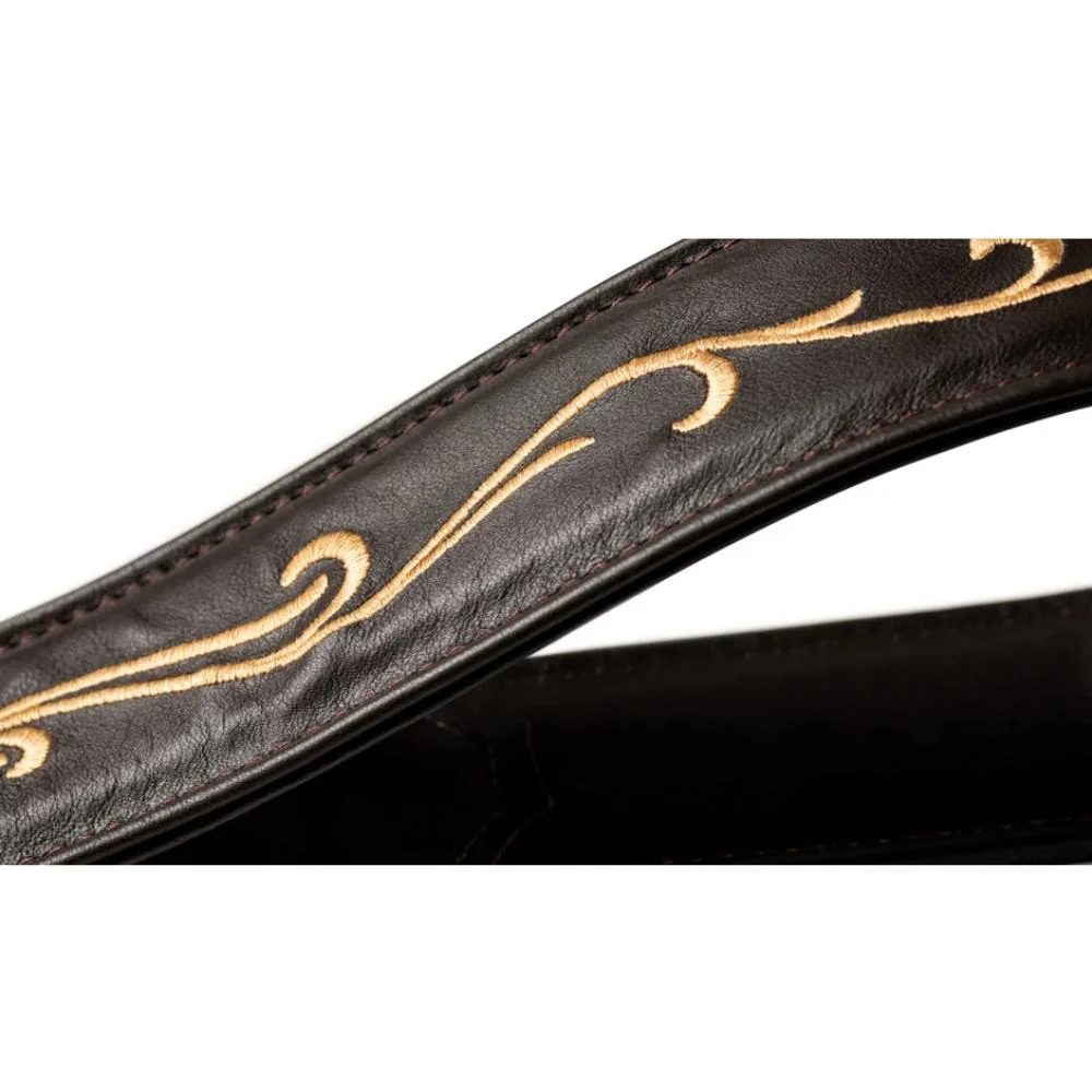 Taylor Spring Vine Leather Guitar Strap | 2.5" | Chocolate Brown Brown - Image 3